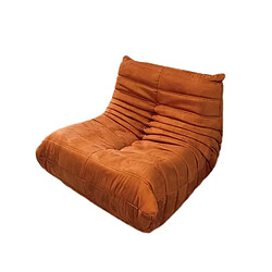 SoftEva Sans assemblage moderne ergonomique Bean Bag chaise velours côtelé plancher lounge chair Orange