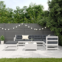 Avis Maison Chic Salon de jardin avec coussins 8 pcs, Ensemble Tables et chaises de jardin, blanc bois de pin massif -GKD718478