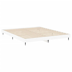 Maison Chic Lit adulte - Lit simple Cadre de lit,Structure du lit Contemporain blanc 200x200 cm bois d'ingénierie -MN90030 pas cher