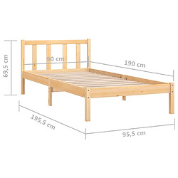 vidaXL Cadre de lit sans matelas bois massif pas cher