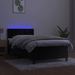 Avis vidaXL Sommier à lattes de lit avec matelas et LED Noir 80x200cm