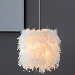 Stoex Lustre D'Intérieur Moderne Ø23CM Lampe À Suspension Romantique Nordique Suspension Luminaire en Plumes Blanches Pures E27