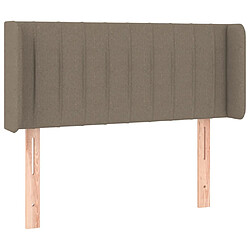 vidaXL Tête de lit avec oreilles Taupe 103x16x78/88 cm Tissu