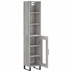 Avis vidaXL Buffet haut Sonoma gris 34,5x34x180 cm Bois d'ingénierie