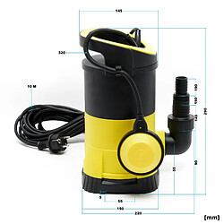 Avis Helloshop26 Pompe pour eaux usées 5000l/h 250 watts pompe submersible construction drainage jaune 16_0000616