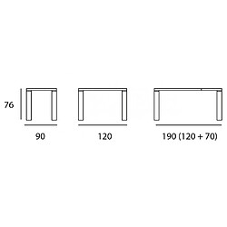 Inside 75 Table repas extensible ECO 6 couverts 120/190x90 cm pieds bois plateau chêne noueux