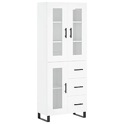 vidaXL Buffet haut Blanc 69,5x34x180 cm Bois d'ingénierie