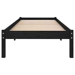 Avis vidaXL Cadre de lit sans matelas noir bois massif