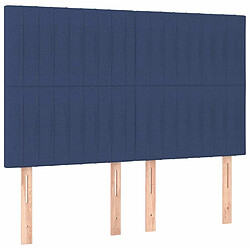 Maison Chic Lot de 4 Têtes de lit design pour chambre - Décoration de lit Bleu 72x5x78/88 cm Tissu -MN44157