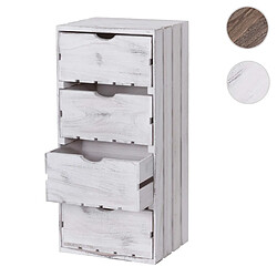 Mendler Commode HWC-C62, 4 tiroirs, 70x32x26cm ~ blanc shabby 