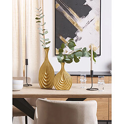 Beliani Vase décoratif THAPSUS Céramique 39 cm Doré