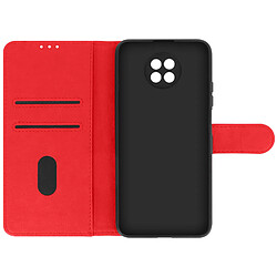 Avizar Étui pour Xiaomi Redmi Note 9T 5G Clapet Portefeuille Support Vidéo Rouge