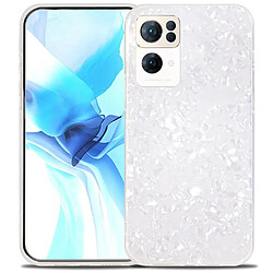 Coque en TPU + acrylique IPAKY IMD, antichoc, bords fins, blanc pour votre Oppo Reno7 Pro 5G