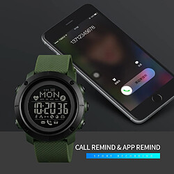 Universal Montre de sport de plein air Boussole de mode Montre numérique Homme Bluetooth Heart Rate Fitness Watch | Montre numérique (Noir Vert)