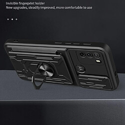 Coque en TPU anti-rayures avec béquille et porte-carte blanc pour votre Motorola Moto G60