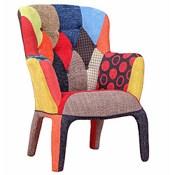 Nest Dream Fauteuil vintage recouvert de tissu patchwork - Capitone