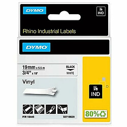 Ruban Laminé pour Etiqueteuses Rhino Dymo ID1-19 19 x 5,5 mm Noir Blanc Autocollants (5 Unités)