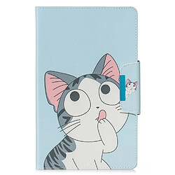 Etui en PU modèle d'impression fermoir large chat pour votre Samsung Galaxy Tab A 10.1 (2019) T510 T515