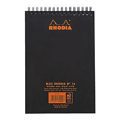 Avis Bloc bureau noir Rhodia spirale 80 feuilles 5 x 5 cm n° 16 format 14,8 x 21 cm - Lot de 5