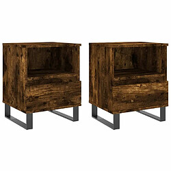 Maison Chic Lot de 2 Tables de chevet - Tables de Nuit chêne fumé 40x35x50 cm bois ingénierie