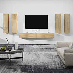 vidaXL Ensemble de meubles TV 6 pcs Chêne sonoma Bois d'ingénierie