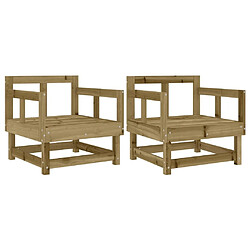 Maison Chic Lot de 2 Chaises de jardin,Fauteuil d'extérieur bois de pin imprégné -MN89851