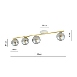 EPIKASA Plafonnier Monza, Or, Acier, 100x20x14 cm pas cher