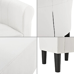 Acheter Helloshop26 Fauteuil lounge chaise siège synthétique 70 cm blanc 03_0001932