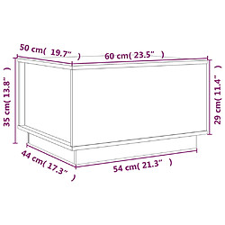 vidaXL Table basse Gris 60x50x35 cm Bois massif de pin pas cher