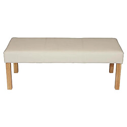 Decoshop26 Ensemble de 2 chaises de salle à manger et un banc en PVC crème 120x43x49 cm pieds en bois clairs 04_0006759 pas cher