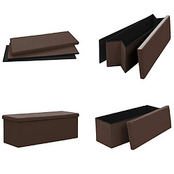 Acheter vidaXL Banc de rangement pliable Marron PVC