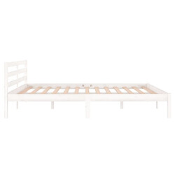 Maison Chic Lit adulte - Lit simple Cadre de lit,Structure du lit Contemporain Bois massif de pin 160x200 cm Blanc -MN21134 pas cher