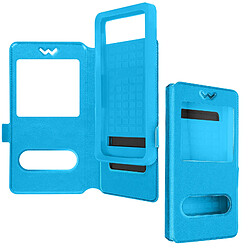 Avizar Étui Smartphone Universel Taille 3XL 2 Fenêtres bleu turquoise