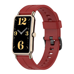 Bracelet en silicone étanche avec boucle, rouge corail pour votre Huawei Watch Fit Mini