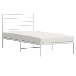 Acheter Maison Chic Lit adulte - Cadre de lit métal avec tête de lit pour chambre blanc 107x203 cm -MN40539