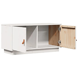 Acheter vidaXL Meuble TV Blanc 80x34x40 cm Bois de pin massif