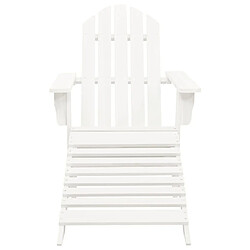 Maison Chic Chaise de jardin - Fauteuil d'extérieur avec pouf Bois Blanc -MN21891