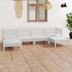 Maison Chic Salon de jardin 6 pcs - Table et chaises d'extérieur - Mobilier/Meubles de jardin Moderne Blanc Bois de pin massif -MN46348