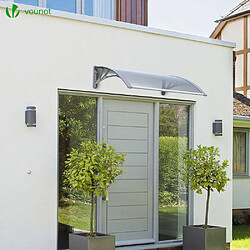 Vounot Auvent de porte marquise 120x80 cm transparent en Polycarbonate anti UV