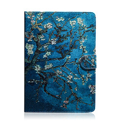 Etui en PU impression de motif flip avec support et boucle de peinture fleurs blanches pour votre Lenovo Tab M10 Plus/M10 FHD Plus