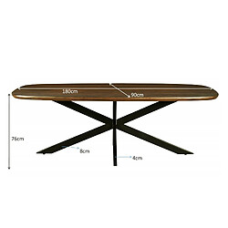 Moloo SKAGEN-Table à manger Ovale 6/8 personnes L.180 Manguier teinté noyer pas cher