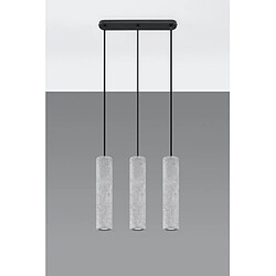 Luminaire Center Suspension Luvo Béton Gris 3 ampoules 90cm