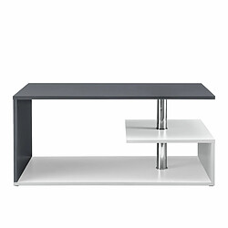 Avis Mpc Table Basse Anthracite Blanc 41 X 91 X 52,6 Cm (hxlxp)