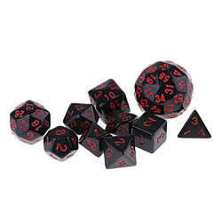 10 Pièces En Plastique Polyhedral Dice Set Jeu De Table Jeu De Fête Accessoire Rouge