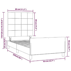 vidaXL Cadre de lit sans matelas crème 80x200 cm tissu pas cher