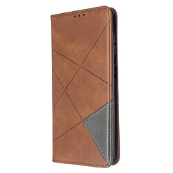 Wewoo Housse Coque Pour Galaxy A71 Rhombus Texture en cuir magnétique à rabat horizontal avec support et fentes cartes marron