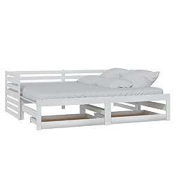 vidaXL Lit coulissant sans matelas 2x(90x200) cm blanc