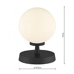 Luminaire Center Lampe de table globe Esben Noir mat,Verre opal 1 ampoule 17cm