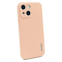 Enkay Coque en silicone de couleur unie, anti-rayures rose clair pour votre Apple iPhone 13 mini 5.4 pouces