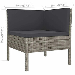 Maison Chic Salon de jardin 6 pcs + coussins - Mobilier/Meubles de jardin - Table et chaises d'extérieur Résine tressée Gris -MN61054 pas cher